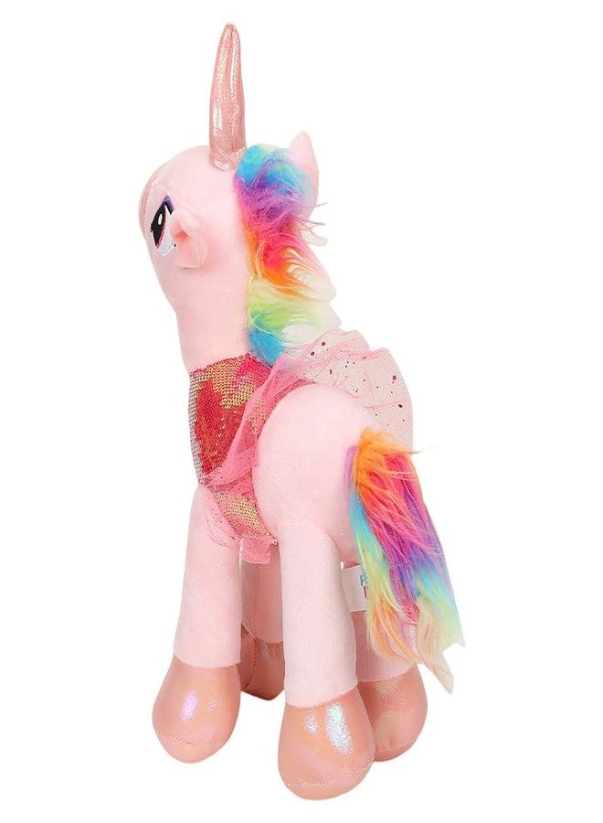 STRIDERS لعبة يونيكورن قطيفة ناعمة للأطفال من ستريدرز - وردي | حيوان محشو لطيف للأطفال | يونيكورن سحري قابل للعناق للبنات والأولاد | قطيفة ناعمة وآمنة لوقت اللعب - Image 4